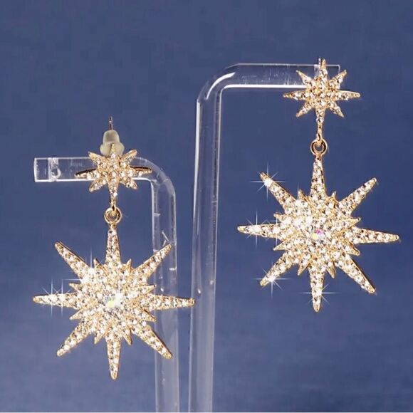 ⭐️ Betsey Johnson NEW CELESTIAL drop dangle earrings ⭐️ - Picture 1 of 8